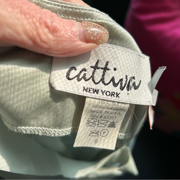 Cattiva 100% Silk Mint Long Gown Size 6 - Picture 13 of 13